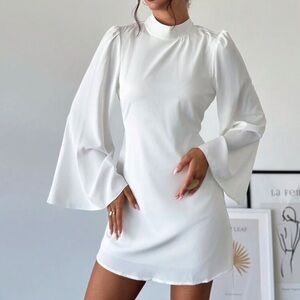 SHEIN White Long Sleeve Dress